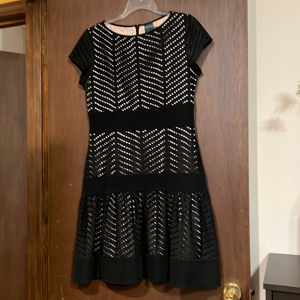 Black and Nude flared dress